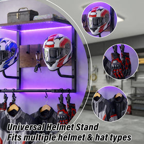 Chaoos hat stands with helmets demonstrating secure hold and protection