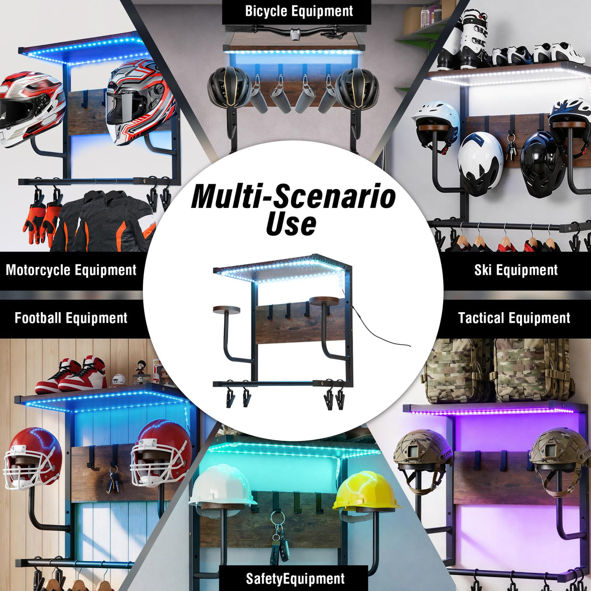 Chaoos lifestyle bedroom display styled as decor and gear organizer