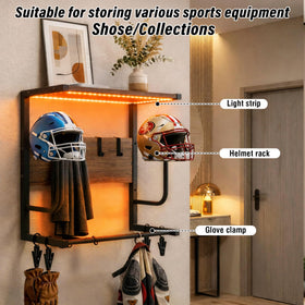 Chaoos RGB-lit helmet display glowing with color to enhance presentation