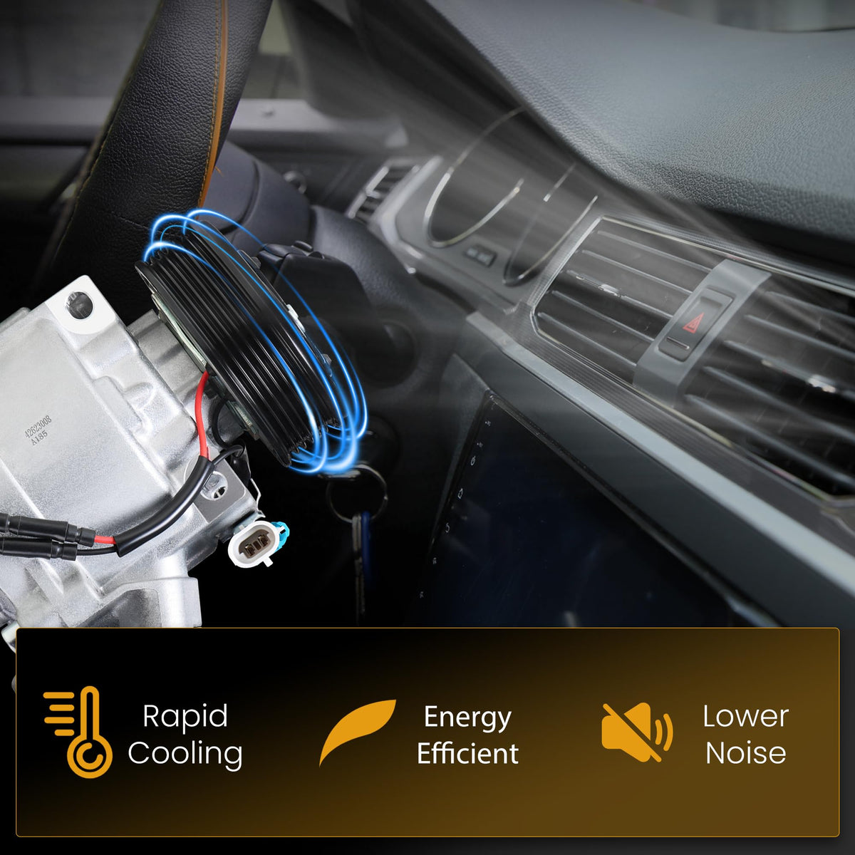 ChaoTianxia compressor installed in engine bay restoring cabin cooling
