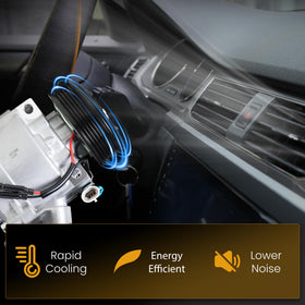 ChaoTianxia compressor installed in engine bay restoring cabin cooling