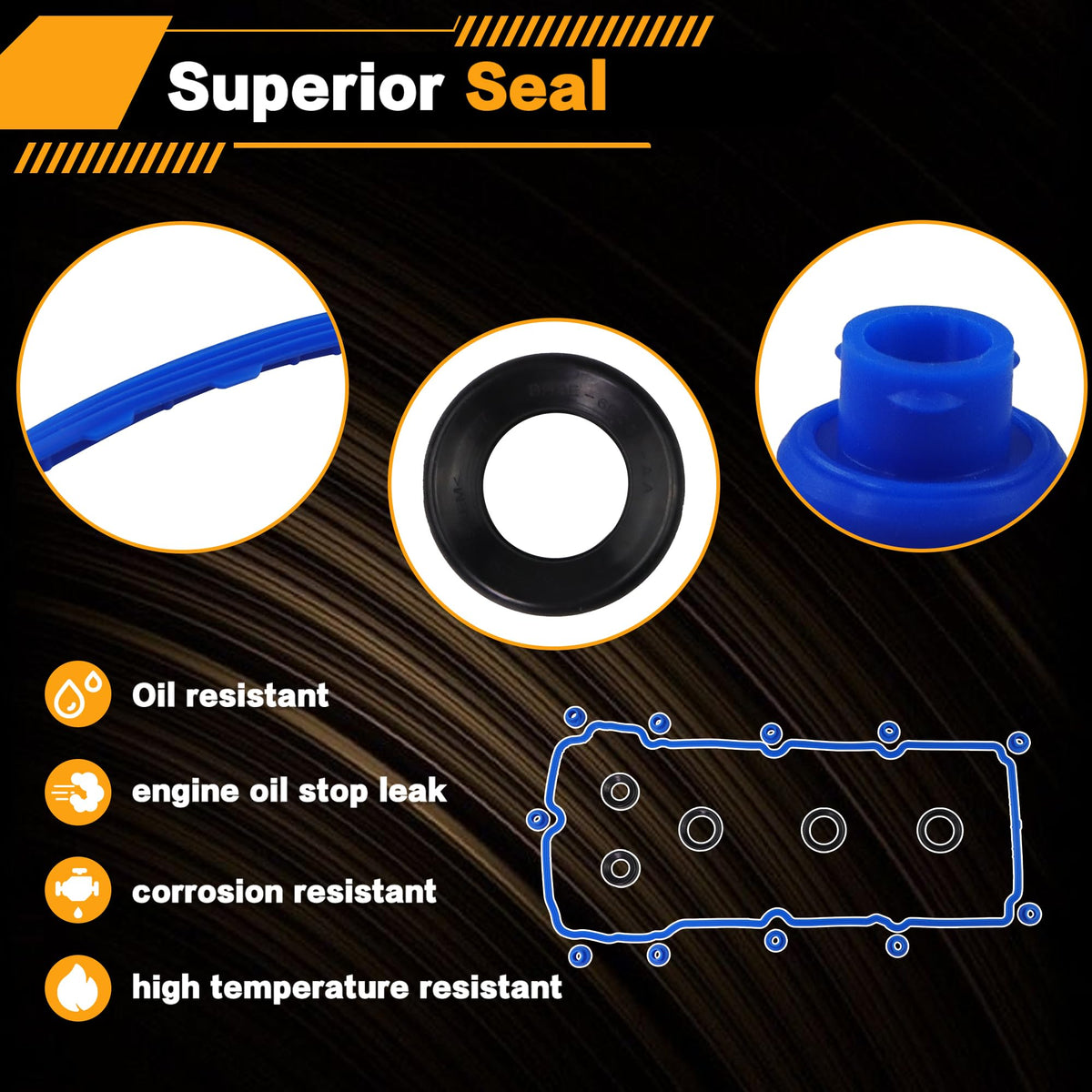 ChaoTianxia gasket beside measuring ruler showing correct OEM-fit dimensions