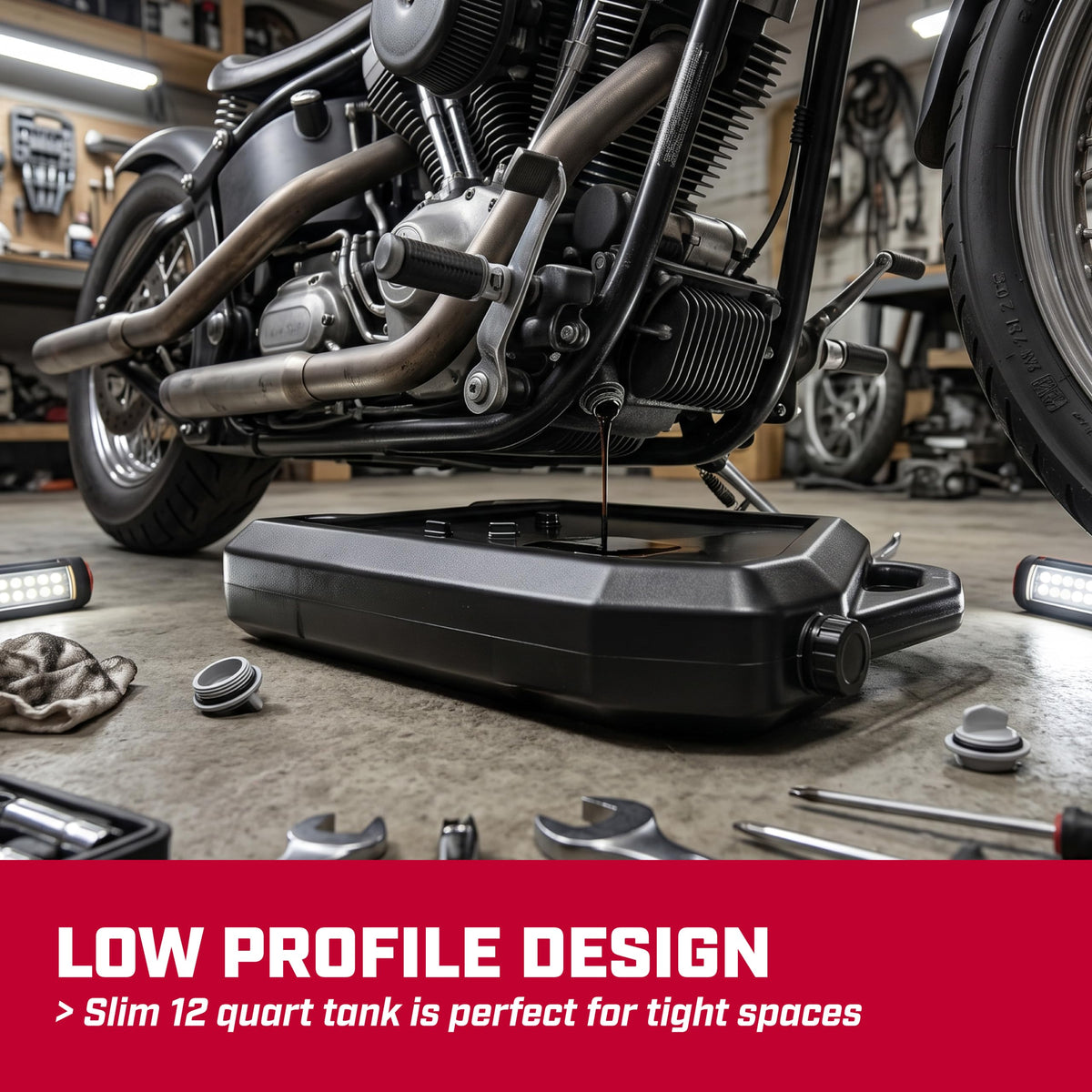 Chapin side profile under 5-inch clearance demonstrating low-profile fit benefit
