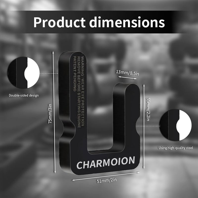 CHARMOION tool in use on a Silverado engine illustrating single-person installation savings