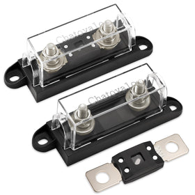 Chatovalo front view of 2-pack fuse holder showing fuses and cover, durable protection