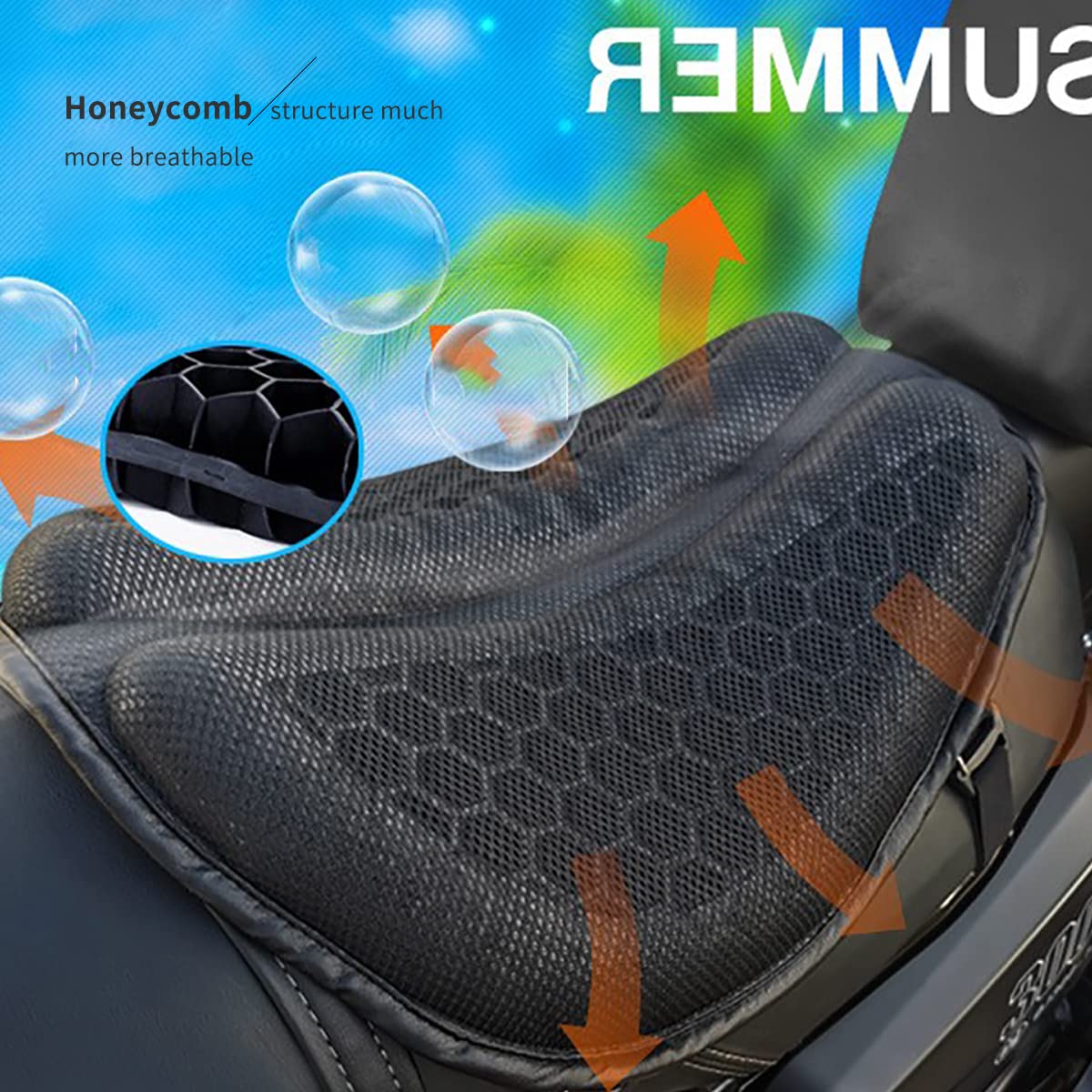 CHCYCLE close-up honeycomb gel structure demonstrating shock absorption