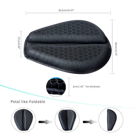 CHCYCLE cushion next to helmet showing scale and compact portability
