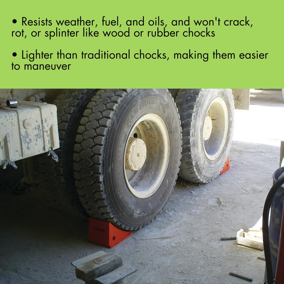 Checkers chock handle closeup for easy carrying and ergonomic grip