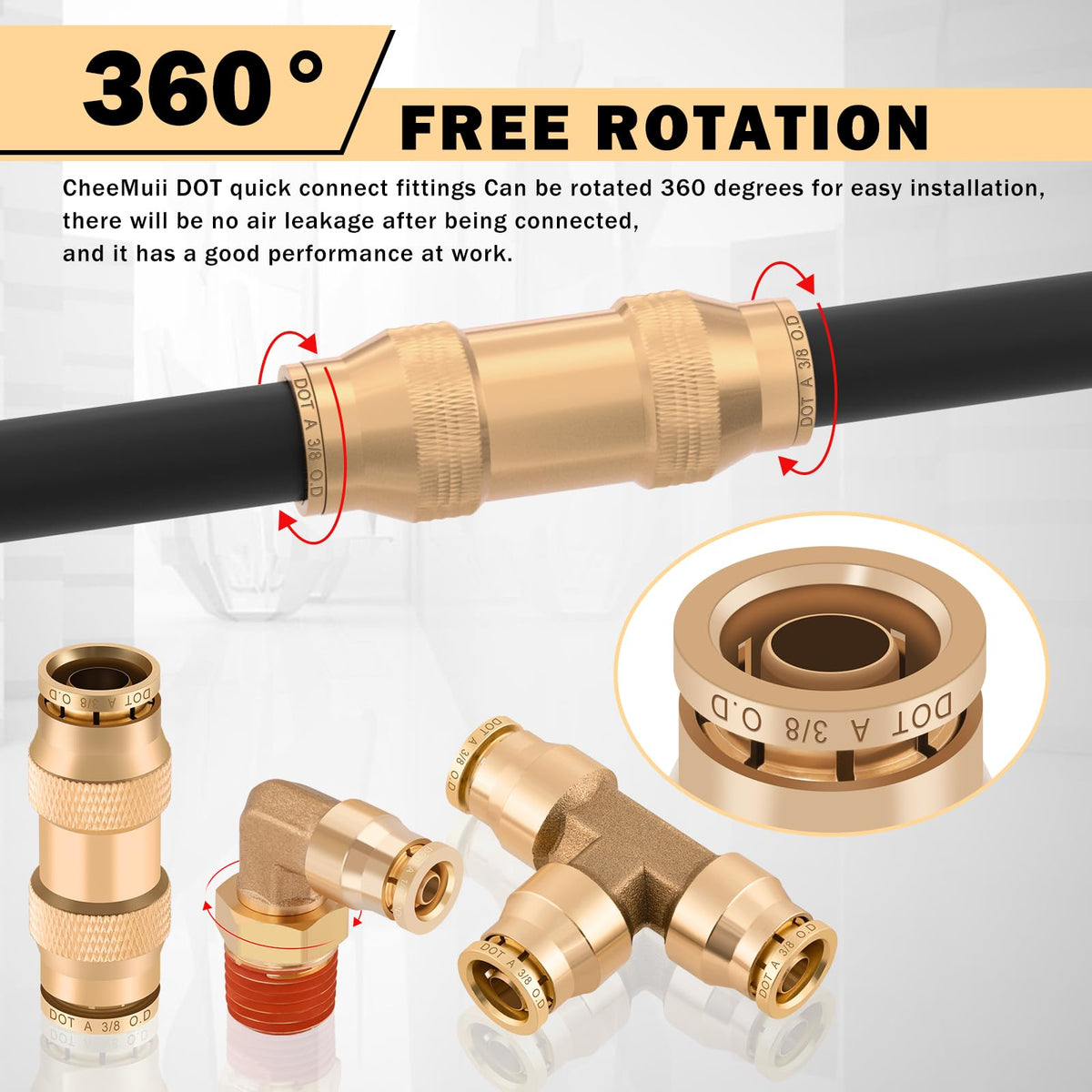 CheeMuii Schrader inflation valve with protective cap for safe manual inflation