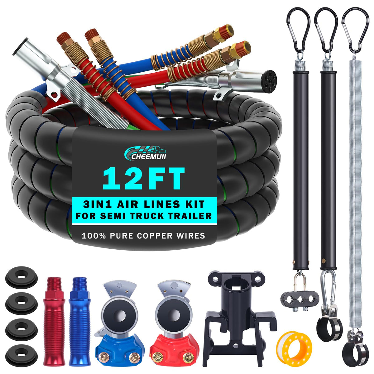 CheeMuii front assembly 12FT kit showing complete hoses and hardware for fast fit