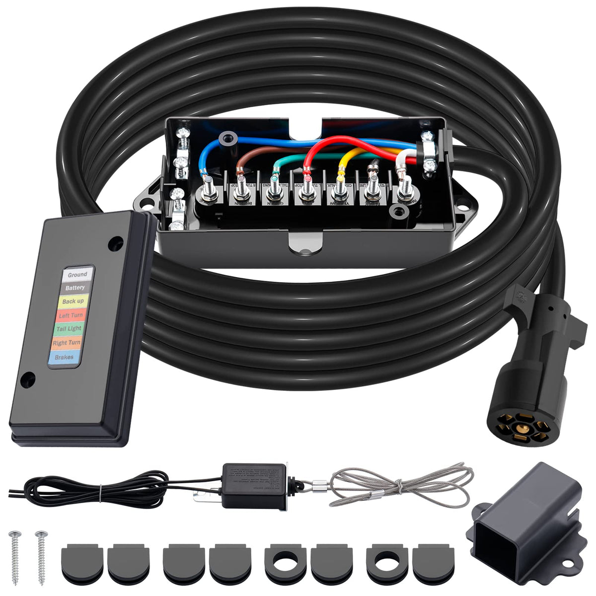 CheeMuii junction box front view with labeled terminals for easy wiring