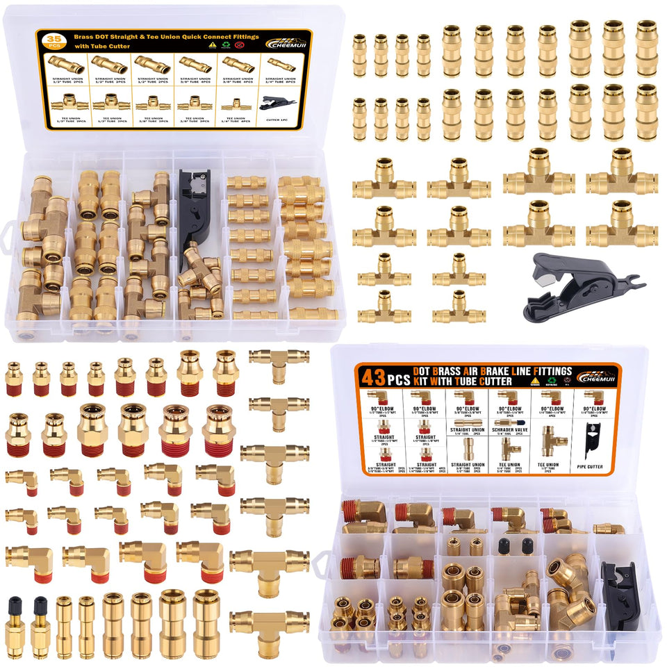 CheeMuii front packaging showing 78-piece DOT brass kit and overview benefit