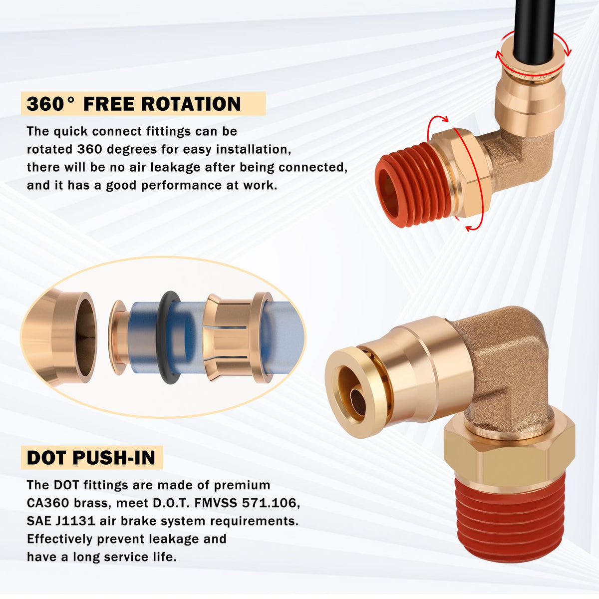 CheeMuii hose end with brass Schrader valve illustrating easy manual inflation