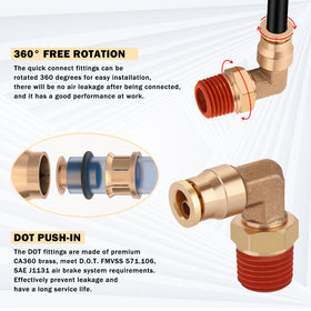 CheeMuii hose end with brass Schrader valve illustrating easy manual inflation