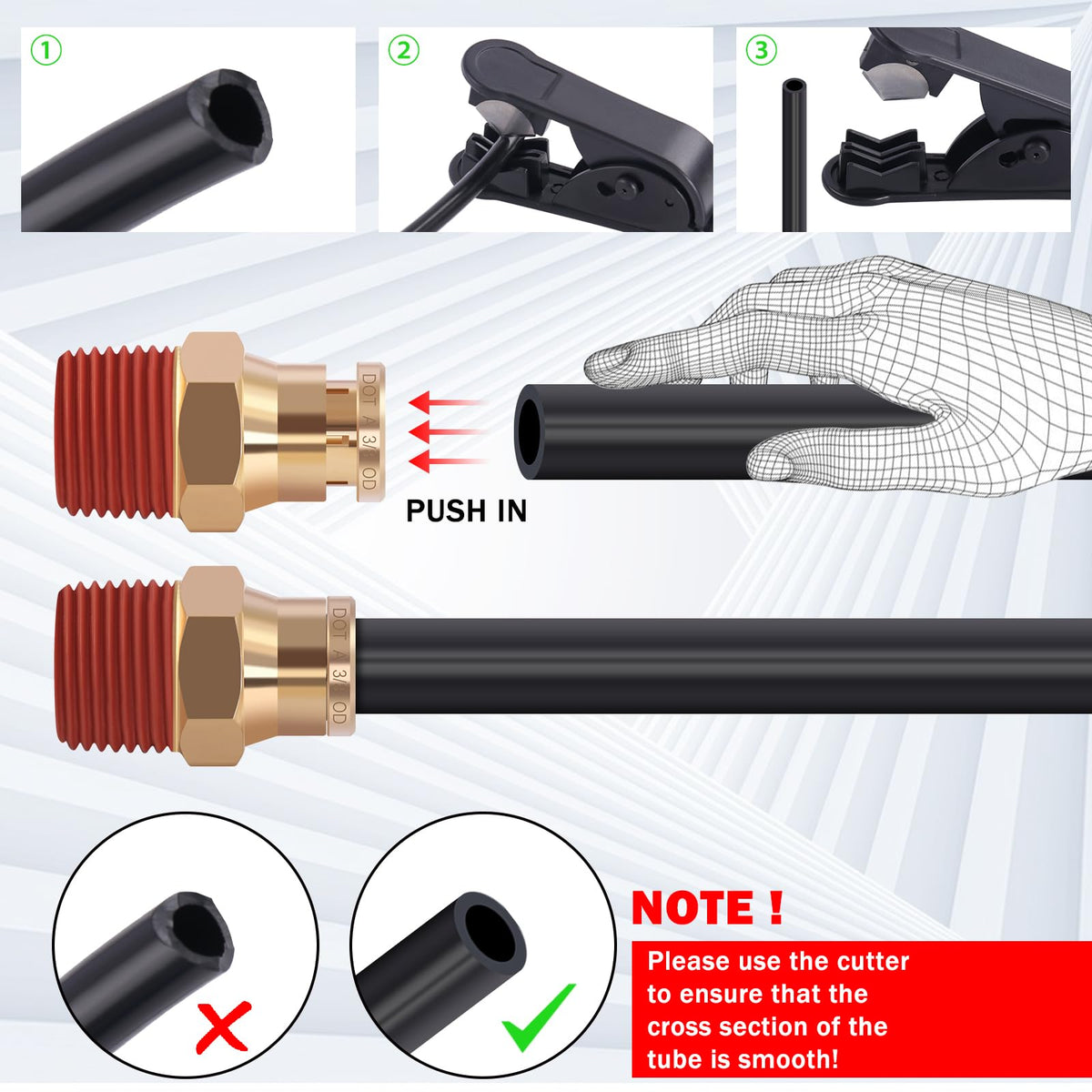 CheeMuii hose length beside ruler showing 32.8 ft scale for planning
