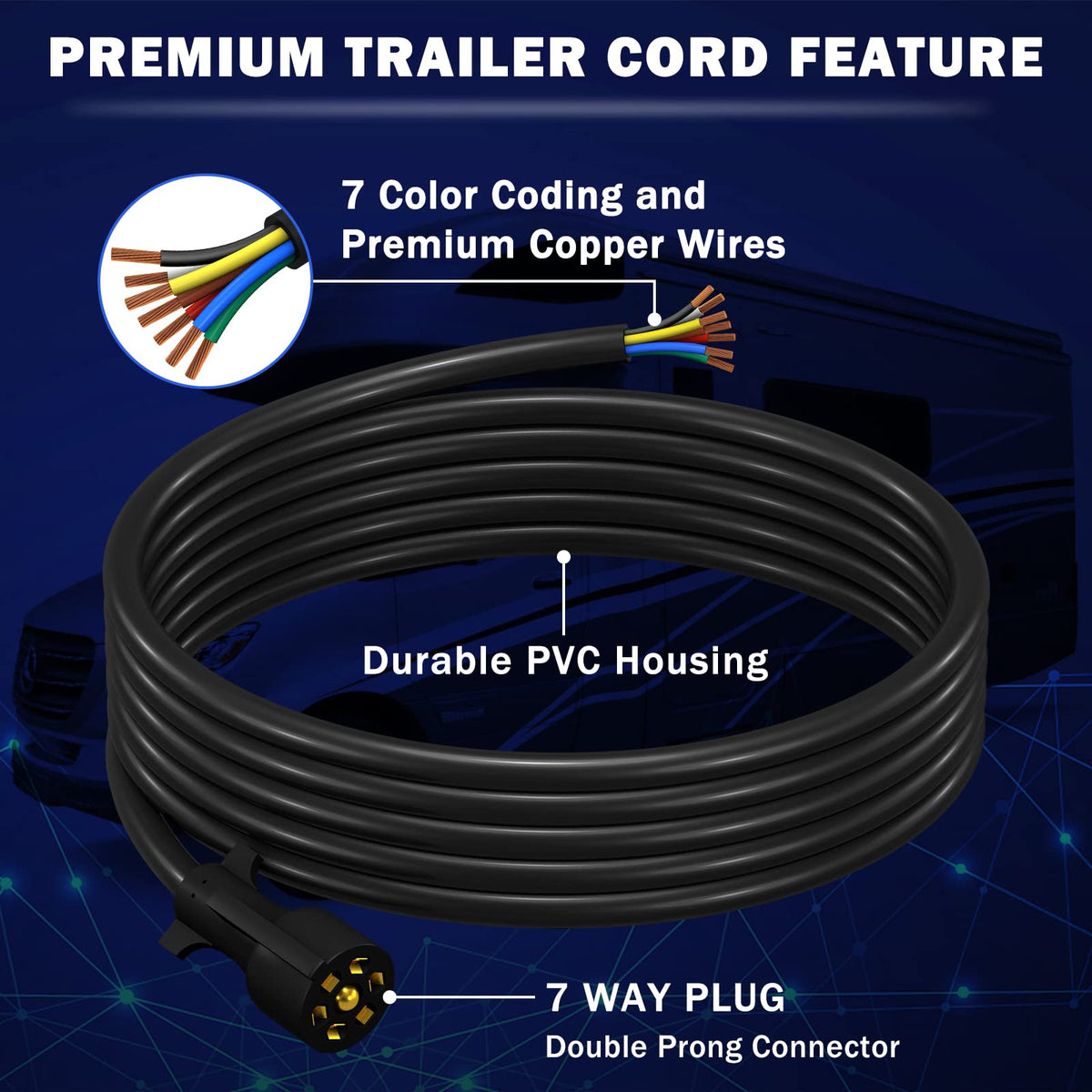 CheeMuii coiled 15ft cord demonstrating flexible reach and neat storage