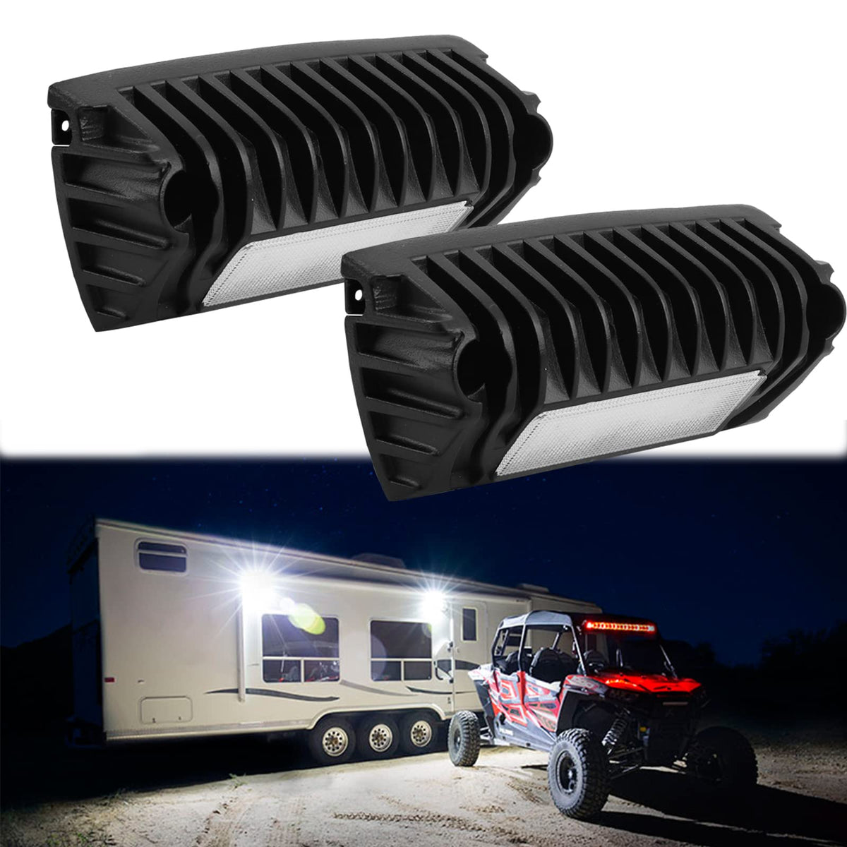 Chelhead front-facing porch light pack showing compact design and bright output