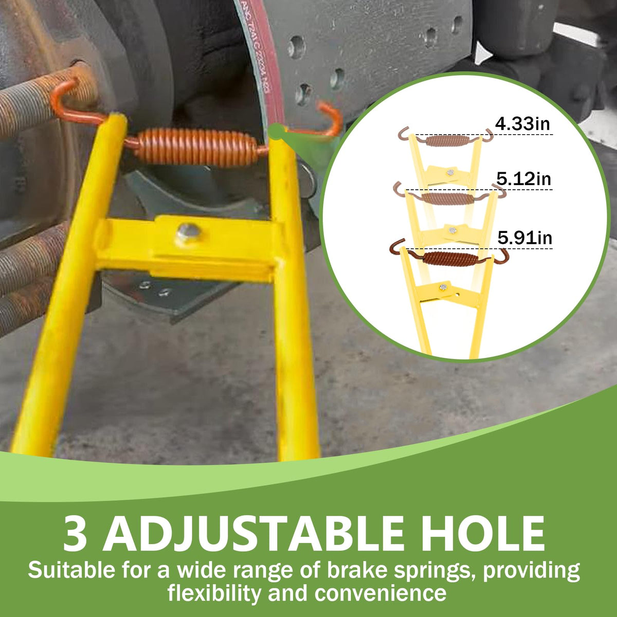 Chelhead LT890 in use on a semi drum brake speeding return spring installation
