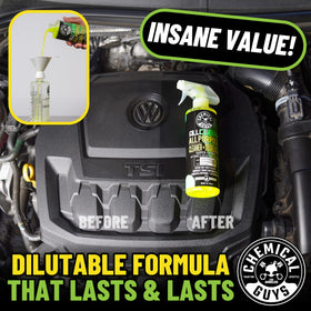 Chemical Guys one-gallon beside common objects showing size and value benefit