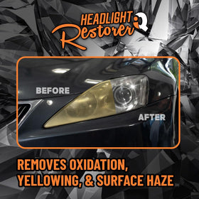 Chemical Guys applied on vehicle headlight at dusk demonstrating clearer light output and safety