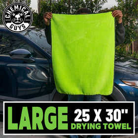 Chemical Guys hanging loop storage view showing easy drying and space-saving benefit