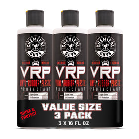 Chemical Guys front packaging showing three bottles and product benefits