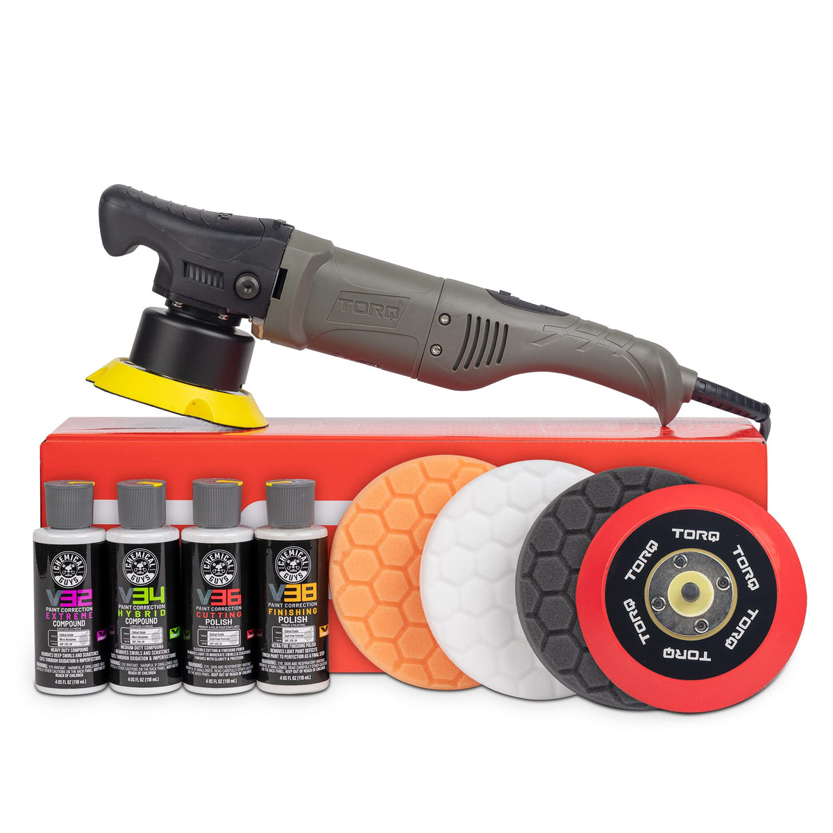 Chemical Guys 10FX polisher front view showing robust design and control