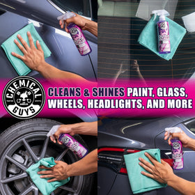 Chemical Guys shine on painted surface after buff showing deep gloss enhancement