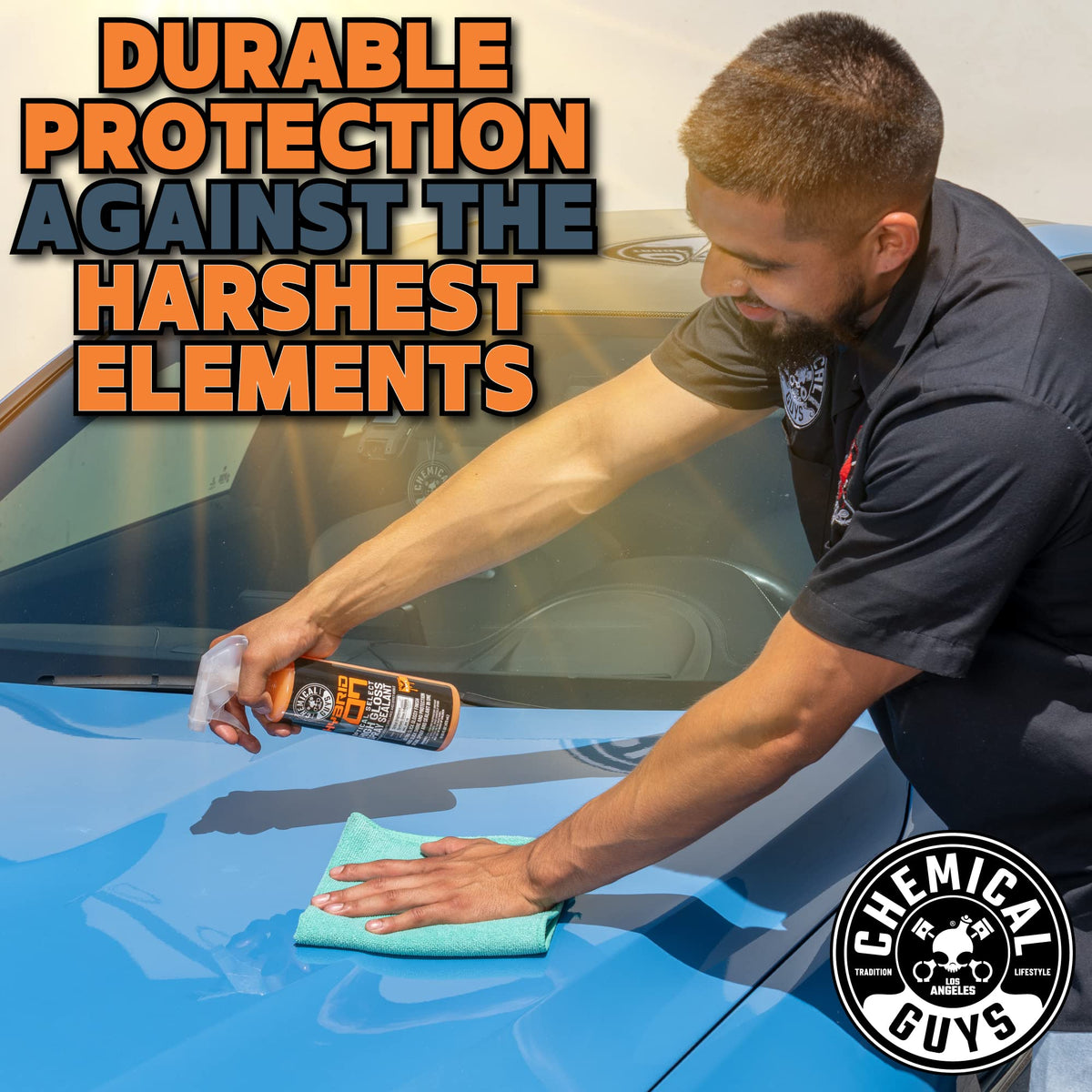 Chemical Guys product applied to red paint creating instant wet-look shine and depth