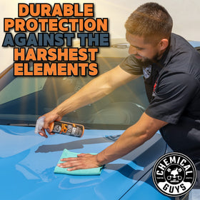 Chemical Guys product applied to red paint creating instant wet-look shine and depth