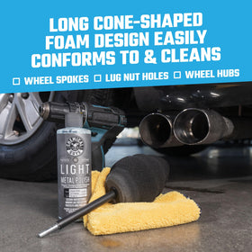Chemical Guys Ball Buster cleaning lug nut area showing precise access and improved results
