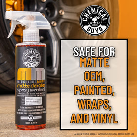 Chemical Guys before and after matte panel showing cleaned surface