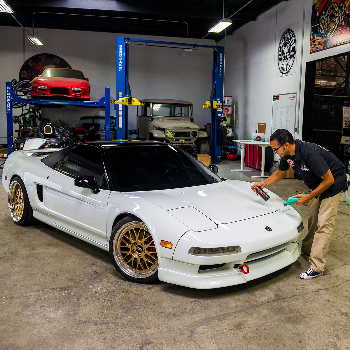 Chemical Guys before and after split view highlighting restored gloss and reduced swirls