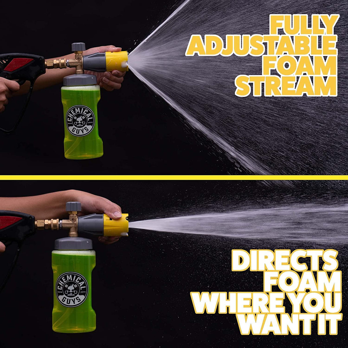 Chemical Guys big mouth foam cannon in use producing thick foam for safe washing