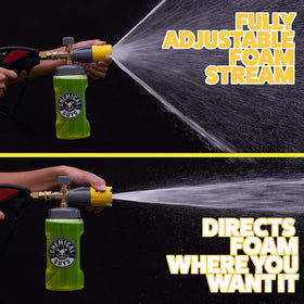 Chemical Guys big mouth foam cannon in use producing thick foam for safe washing