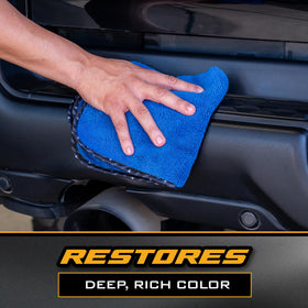Chemical Guys gel applied with foam pad for controlled, sling-free spread