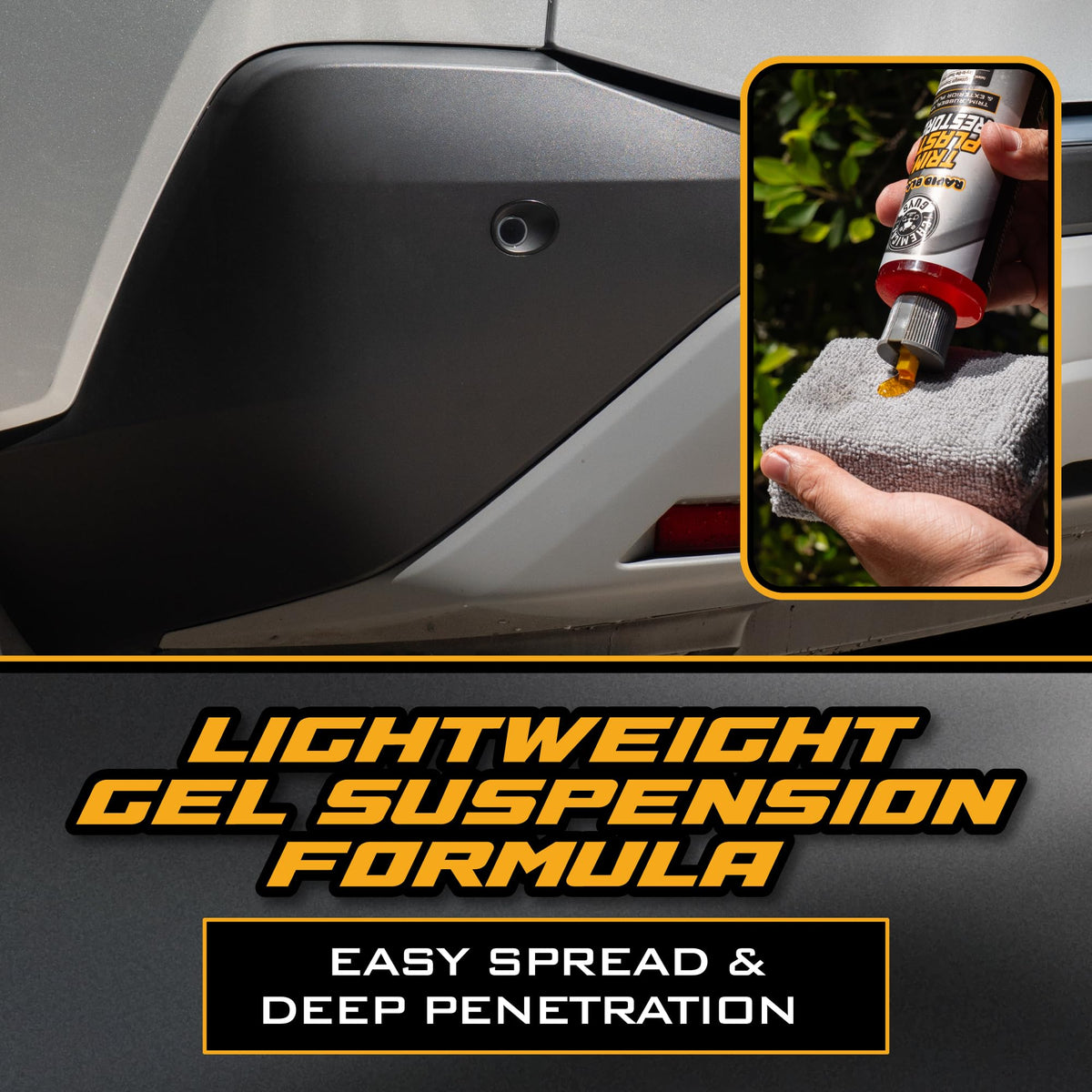 Chemical Guys on bumper detail improving faded trim appearance instantly