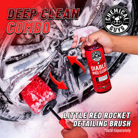Chemical Guys bucket dirt trap detail demonstrating debris separation for safer rinsing