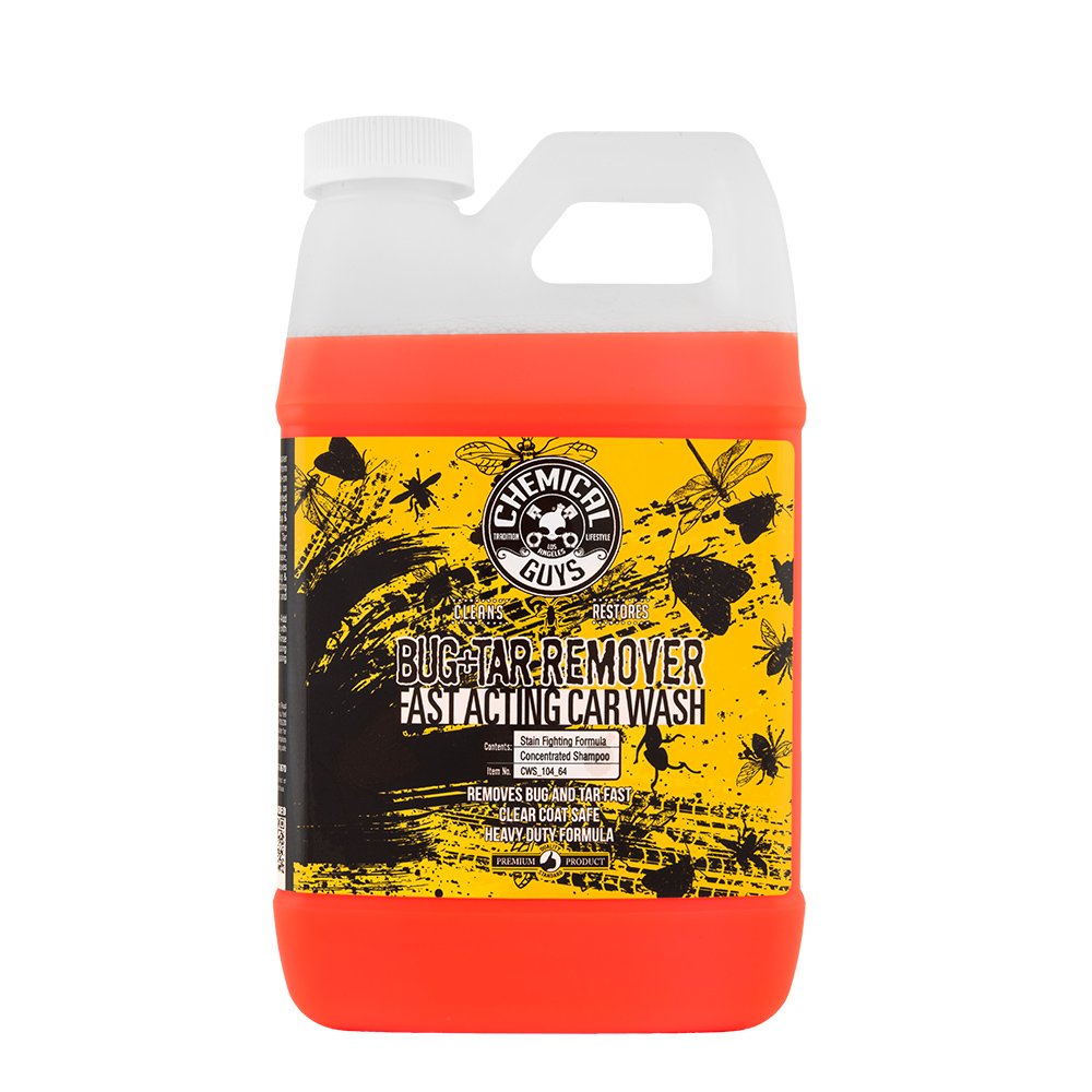 Chemical Guys front label showing product benefits and size for clear identification