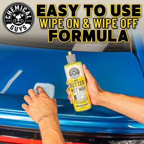 Chemical Guys waxed car in driveway showcasing showroom finish