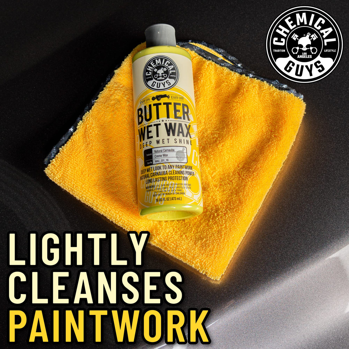 Chemical Guys buffing with microfiber towel for streak-free shine