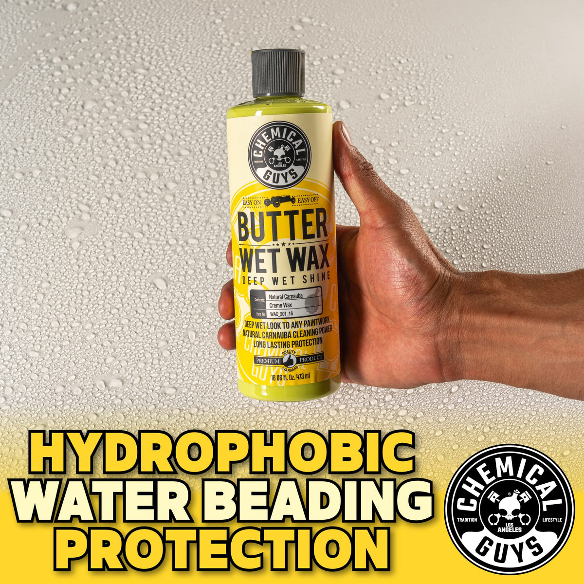 Chemical Guys applied on car panel highlighting even coverage