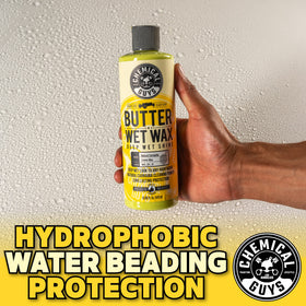 Chemical Guys applied on car panel highlighting even coverage