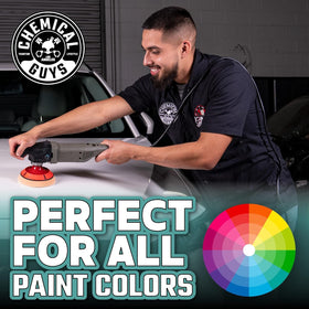 Chemical Guys C4 pouring texture highlighting smooth compound and application control