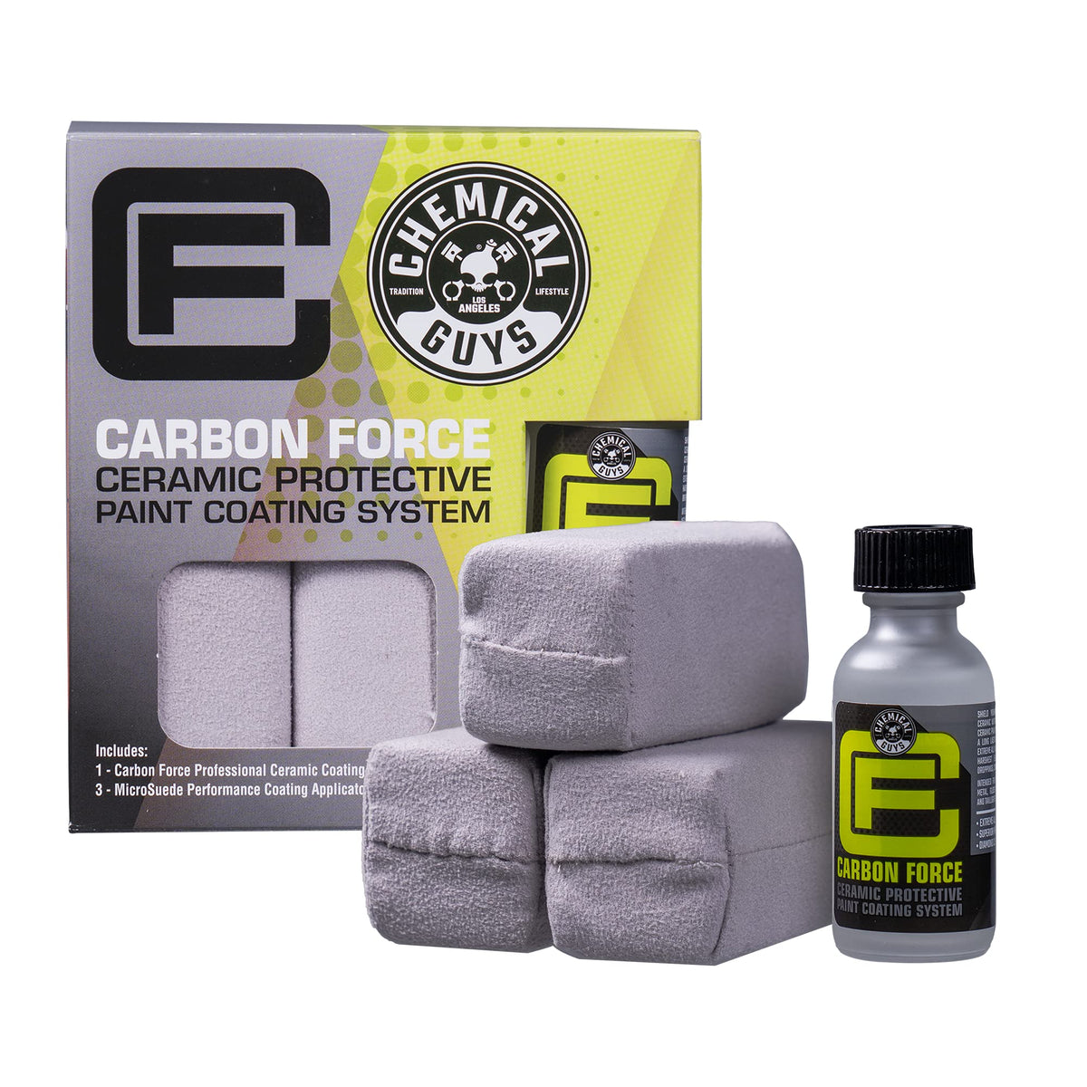 Chemical Guys front bottle view showing kit and branding for easy identification and application