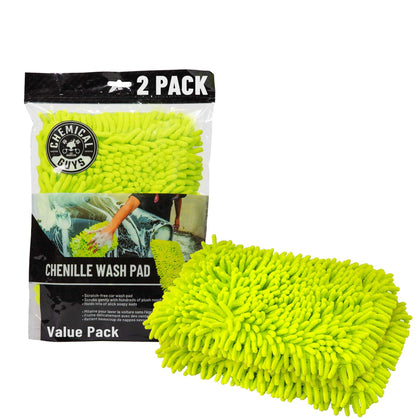 Chemical Guys chenille plush wash pad front view showing soft noodles and gentle cleaning benefit