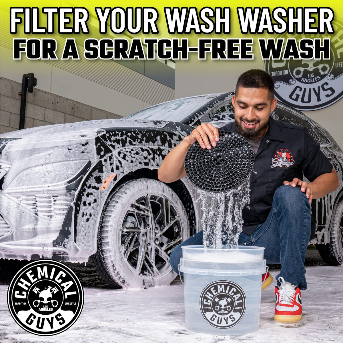 Chemical Guys chenille wash mitt fibers closeup for scratch-free cleaning