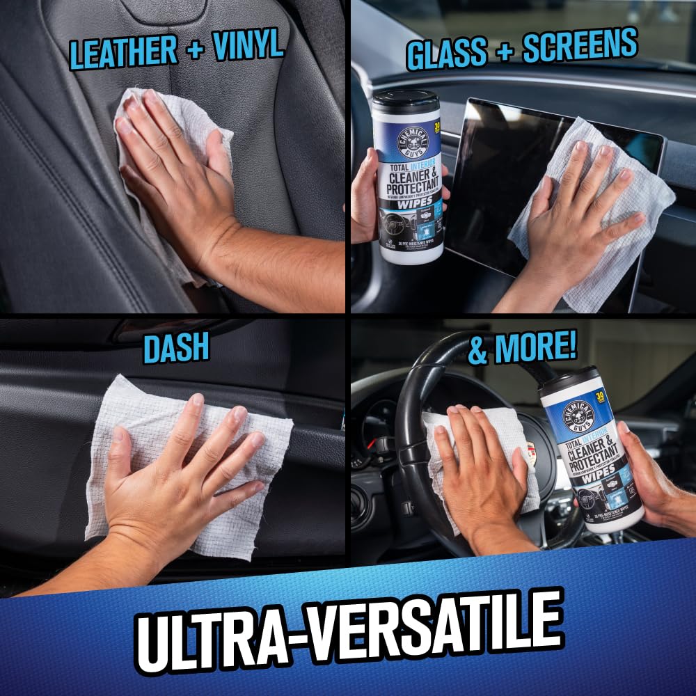 Chemical Guys cleaning dashboard result showing streak-free finish and protection