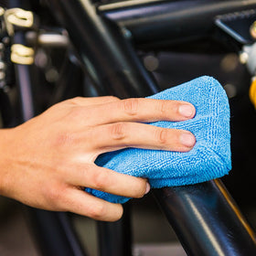 Chemical Guys close-up microfiber texture illustrating plush surface for even product spread