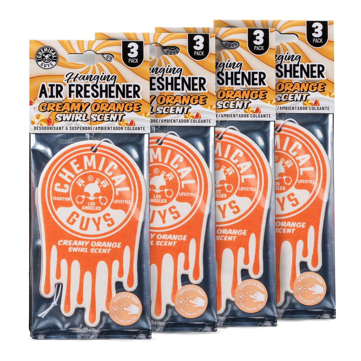Chemical Guys front packaging showing 12-pack and scent graphics, bright benefit
